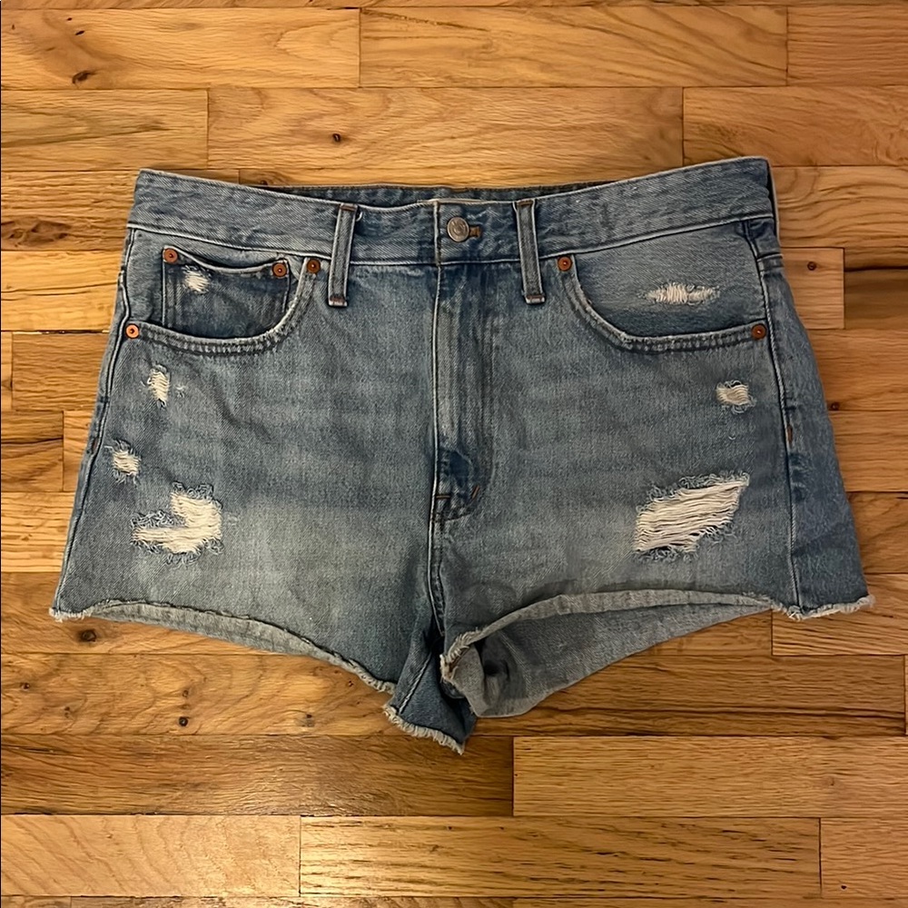 Madewell Blue Jean Shorts Distressed High-Waisted